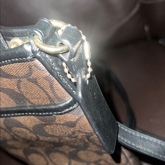 Coach Brown and Black Patterned Shoulder Bag - Picture 7 of 9